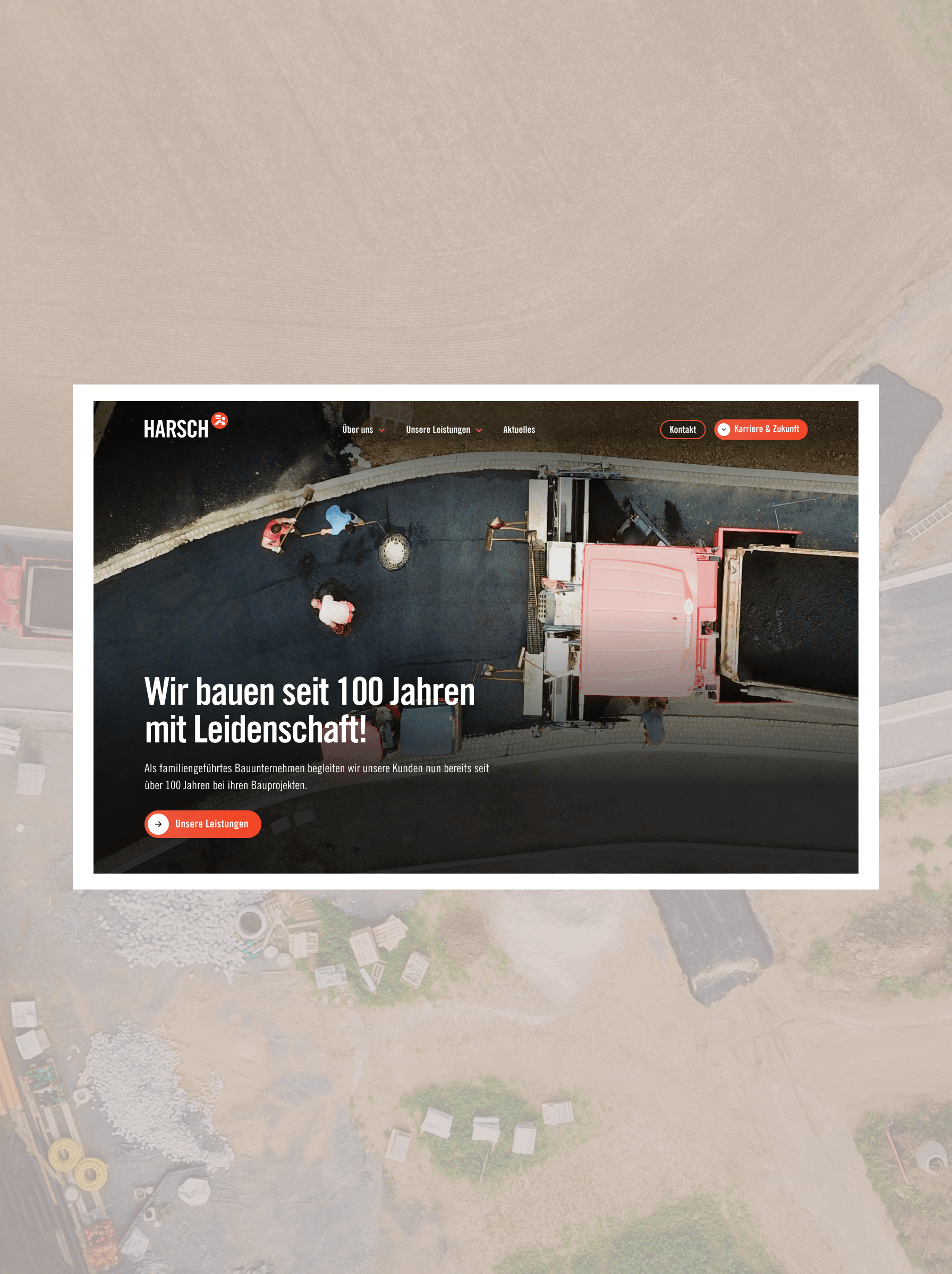 Website-Design für Harsch Bau, Baugewerbe