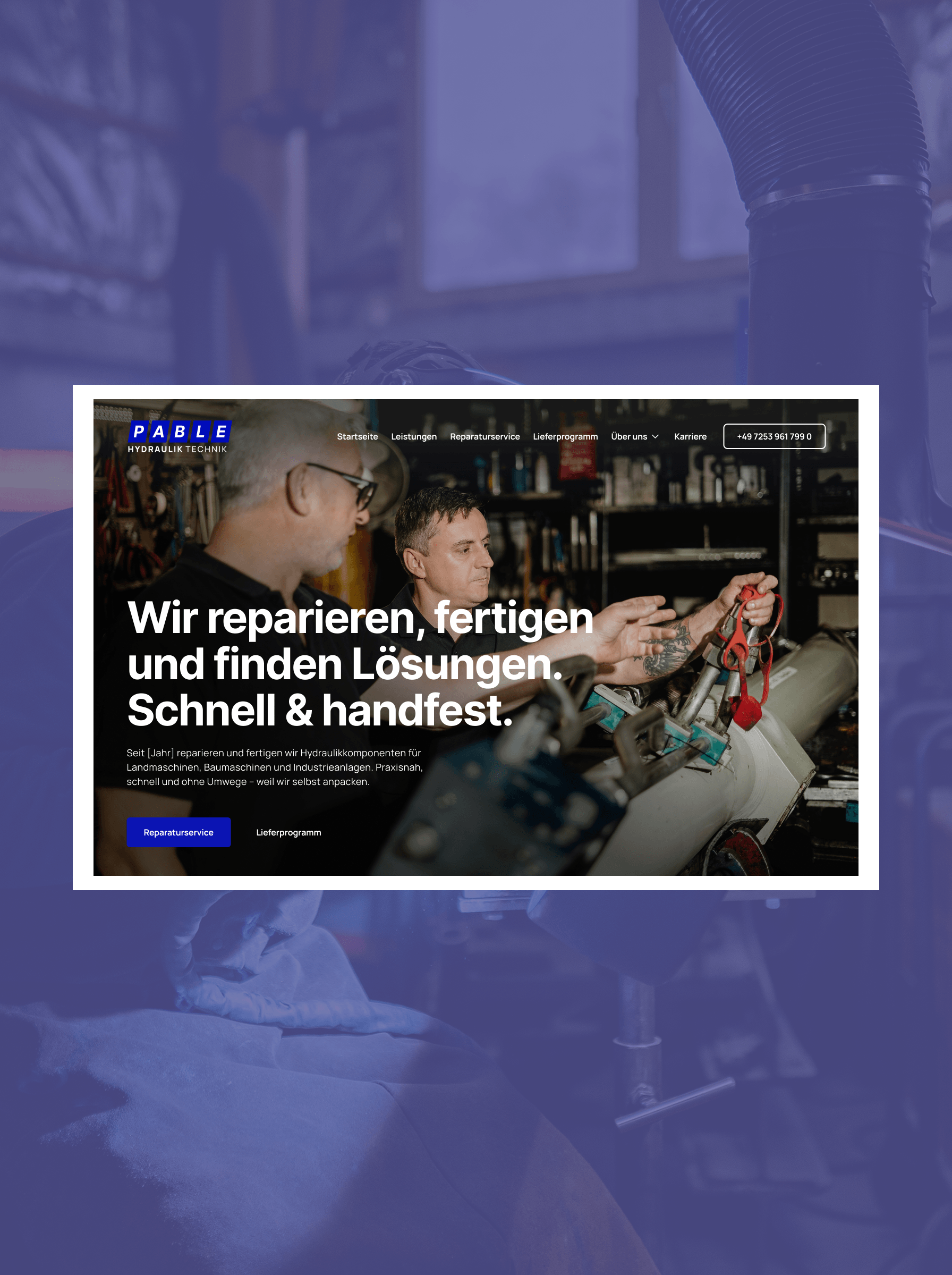 Website-Relaunch für HPT Pable Hydrauliktechnik, Handwerk