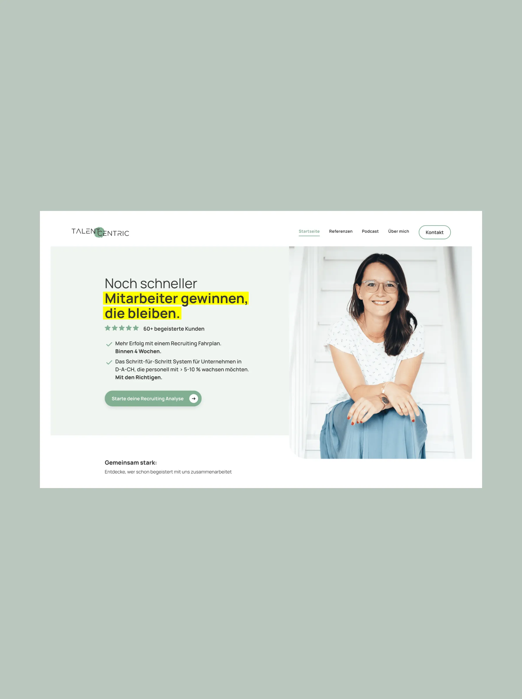 Webauftritt für Talent Centrics, Recruiting-Beratung