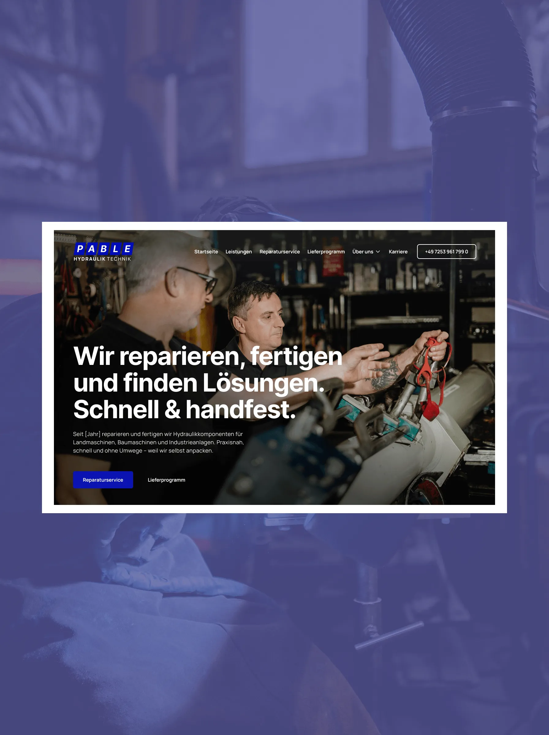 Website-Relaunch für HPT Pable Hydrauliktechnik, Handwerk