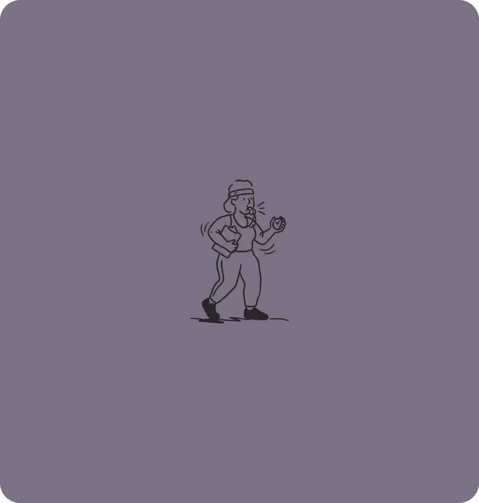 Cartoon man with tie walking and examining ground with magnifying glass.