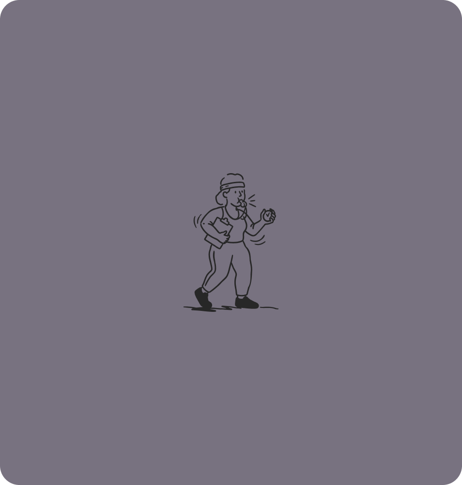Cartoon man with tie walking and examining ground with magnifying glass.
