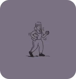 Cartoon man with tie walking and examining ground with magnifying glass.