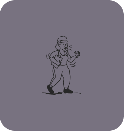 Cartoon man with tie walking and examining ground with magnifying glass.