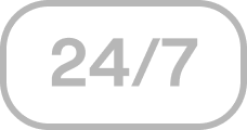 Иконка с надписью 24/7 внутри овального контура.