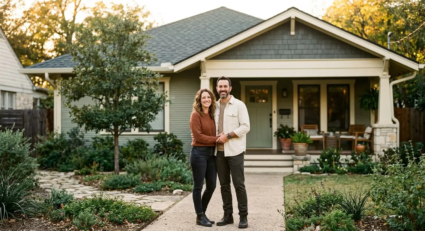 Happy Purlin customers in front of their home