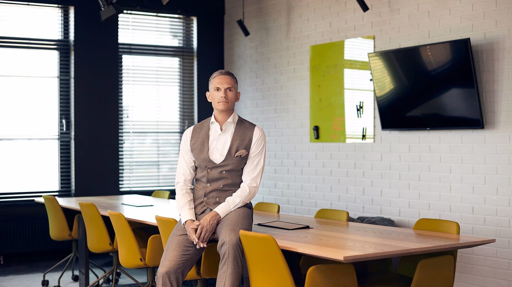 Rinalds Sluckis, DIGMATIX Group CEO, in a meeting room