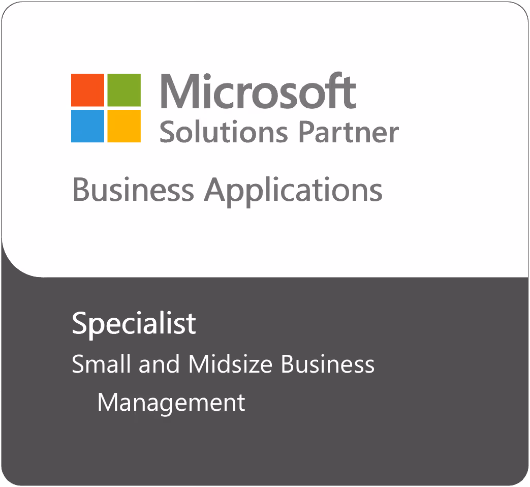 Microsoft Solutions Partner - Business Applications, Specialist: Small and Midsize Business Management