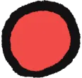 Roue de la locomotive : gommette rouge cerclée de noir