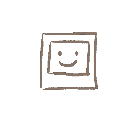 Cadre photo souriant dessiné à la main