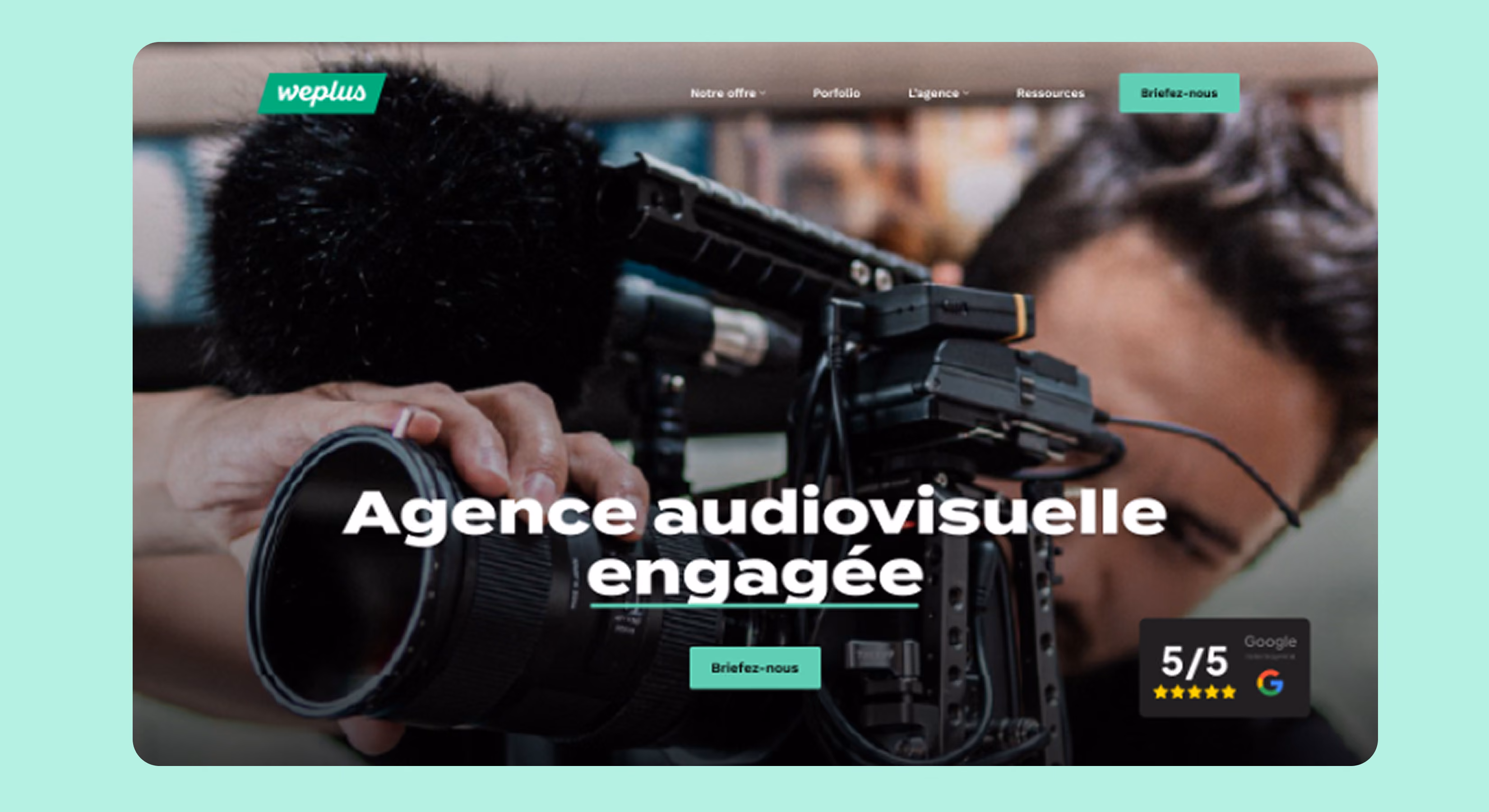Page d'accueil du site weplus : « Agence audiovisuelle engagée »