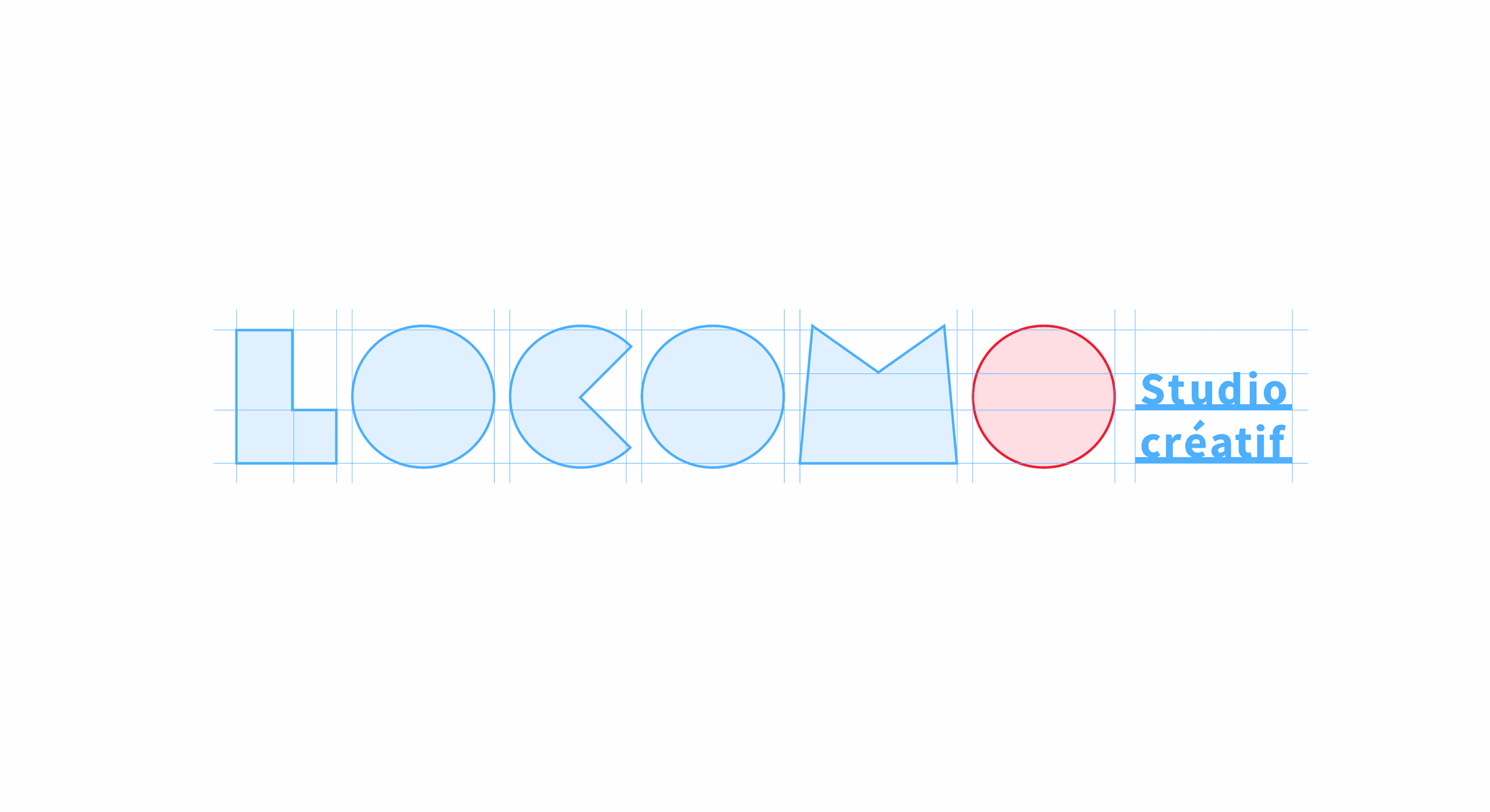 Construction typographique du logo Locomo « Studio créatif »