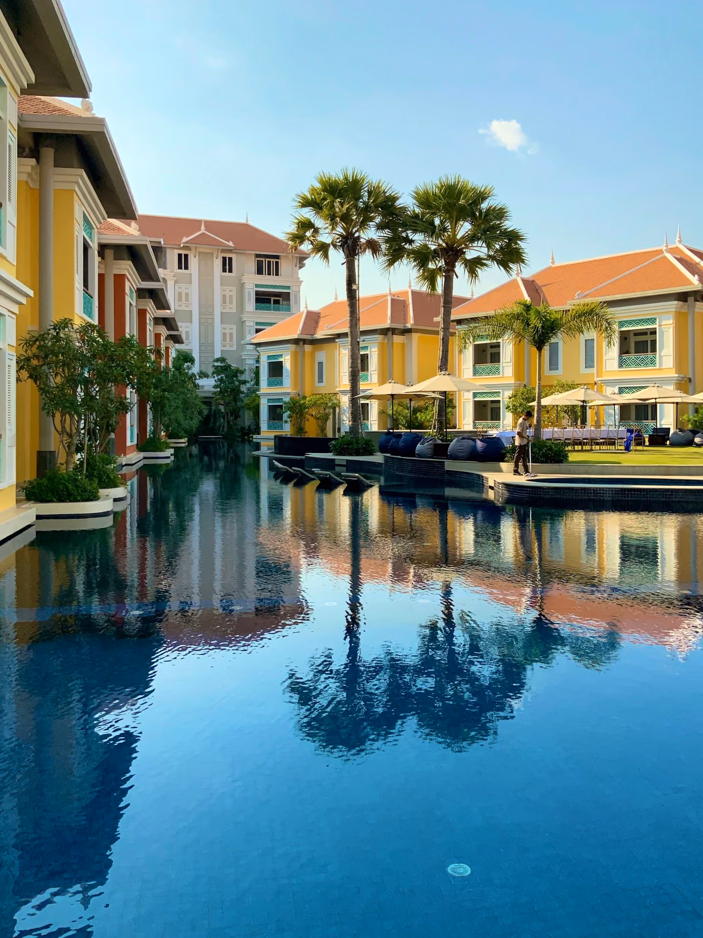 Clean residential pool and patio in the Florida sun