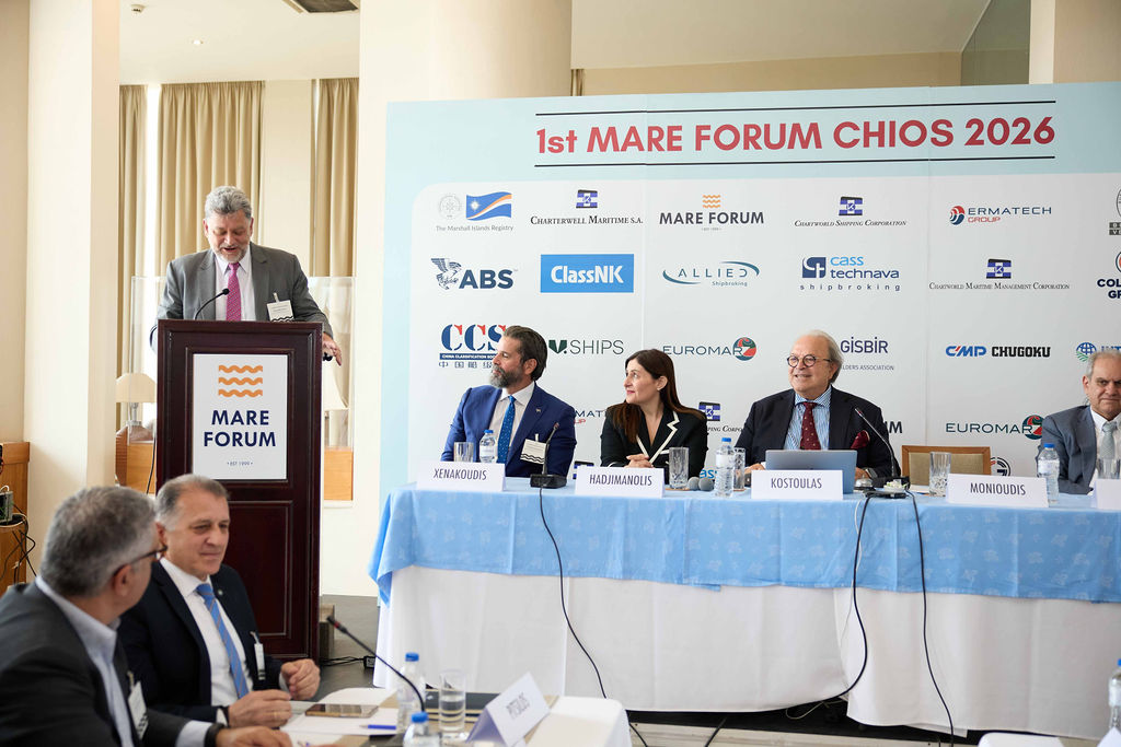 1st Mare Forum Chios 2026 — the opening panel on stage