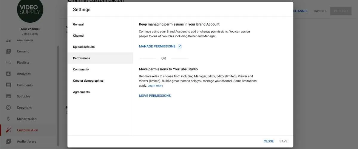 customize youtube channel