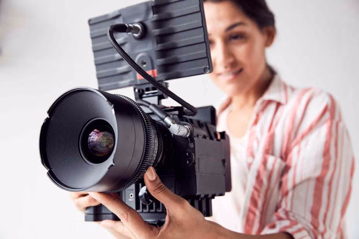 On-camera recording for a company's primary channel