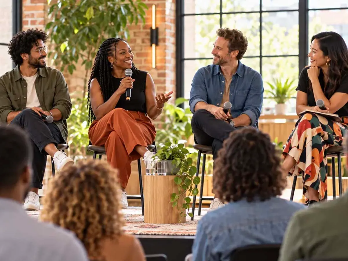 A conversation set at VID Studios arranged for an interview
