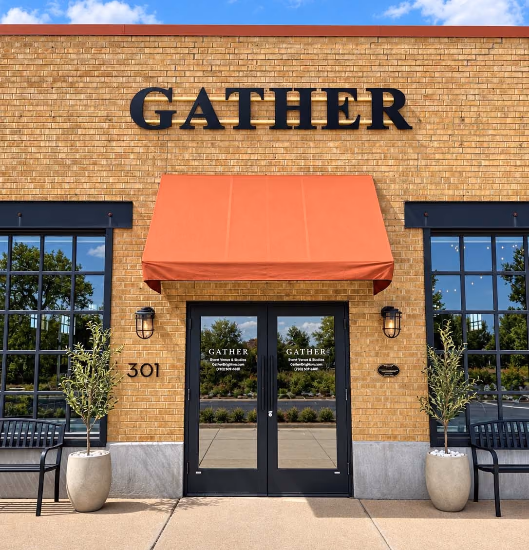 The exterior of VID Studios at GATHER in Brighton, Colorado