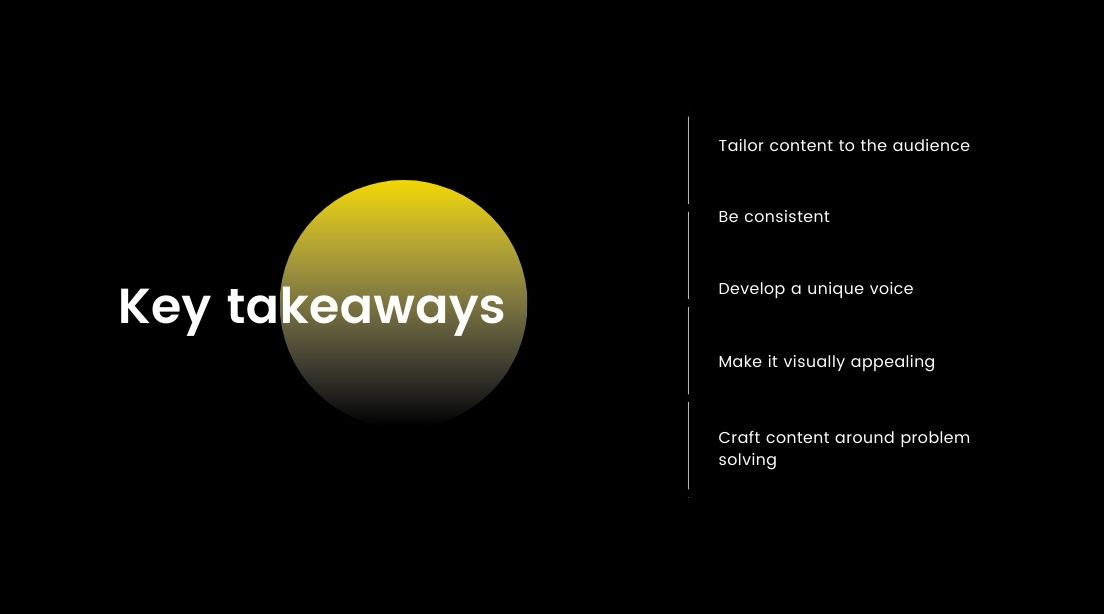 5 Killer Content Marketing Ideas - key takeaways
