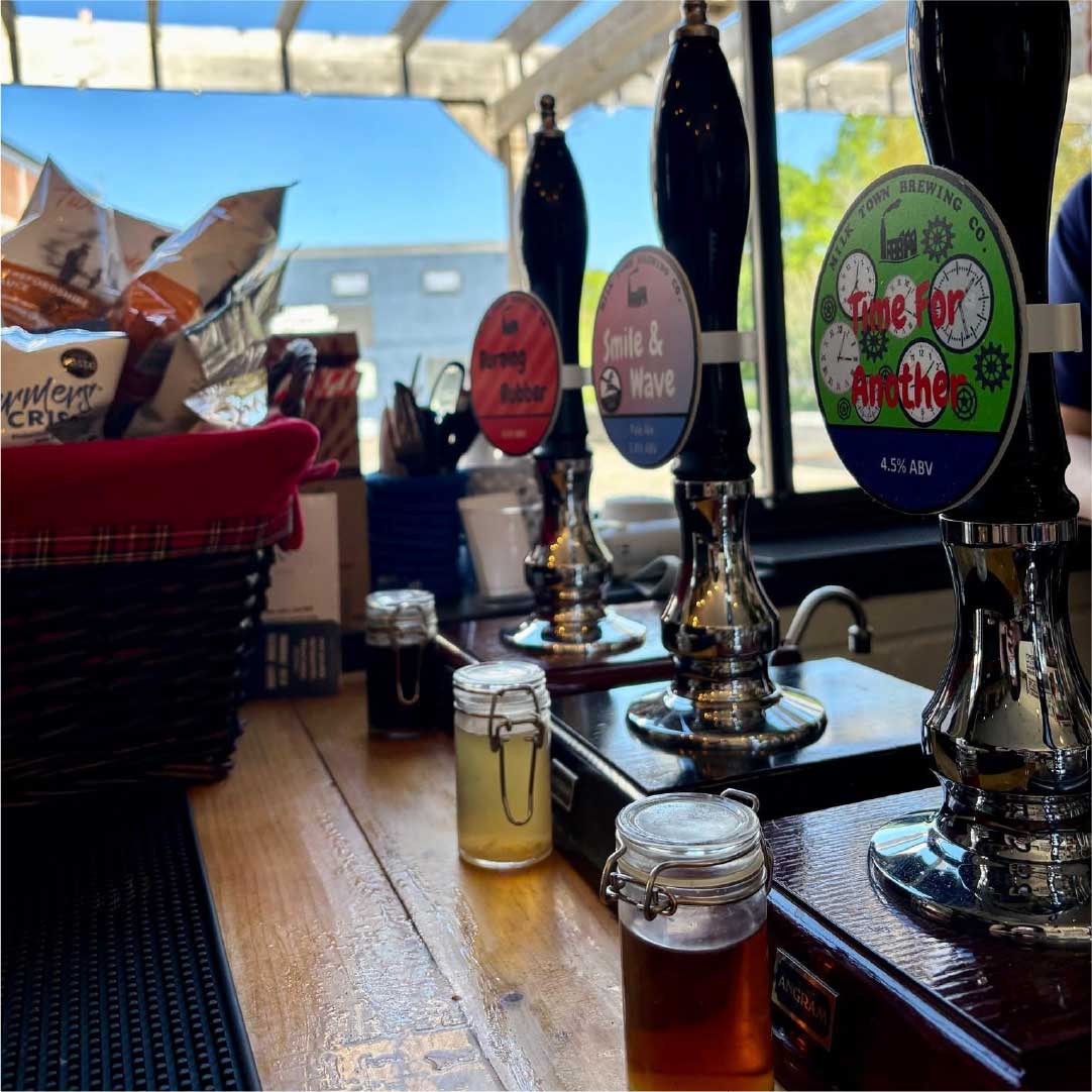 Image showing Milktown brewery pumps