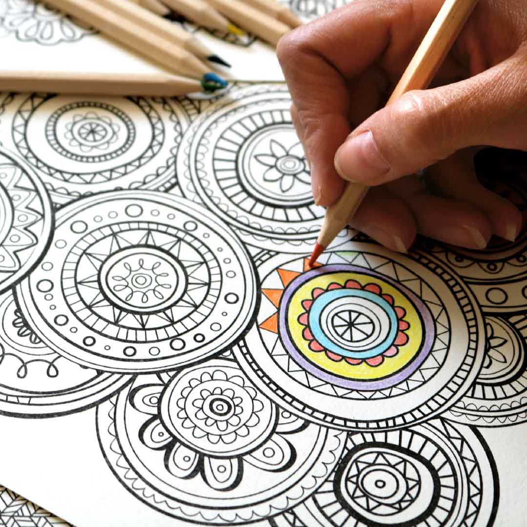 Photo of a hand colouring