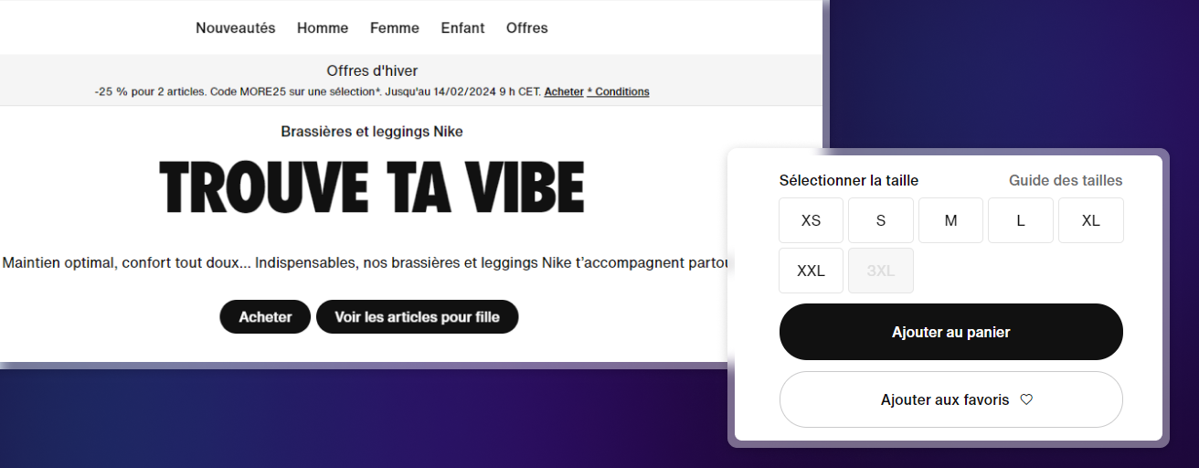 Exemple de trois CTA différents