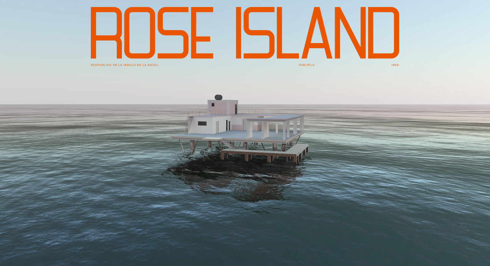 Rose Island homepage with a 3D house