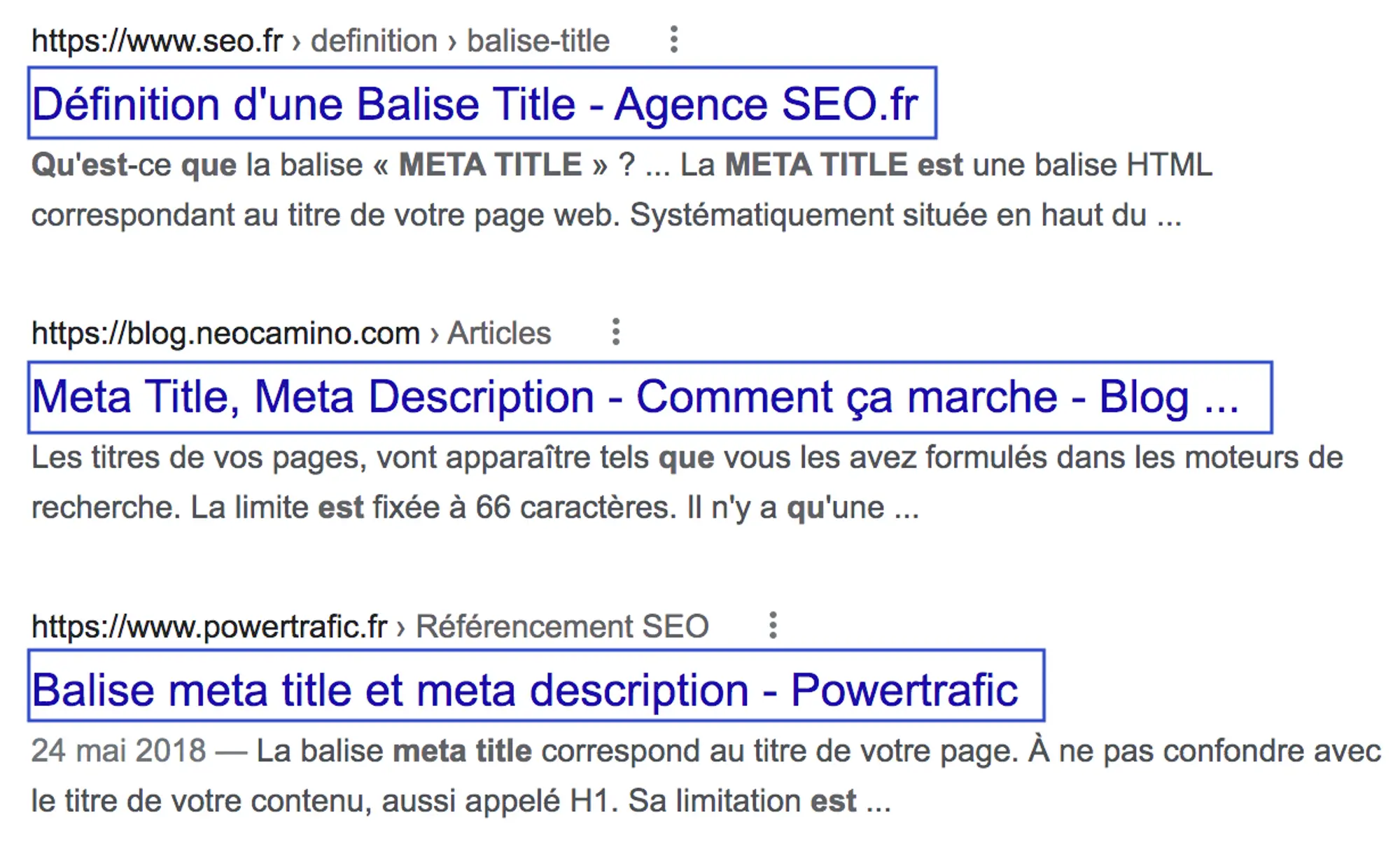Examples of meta titles