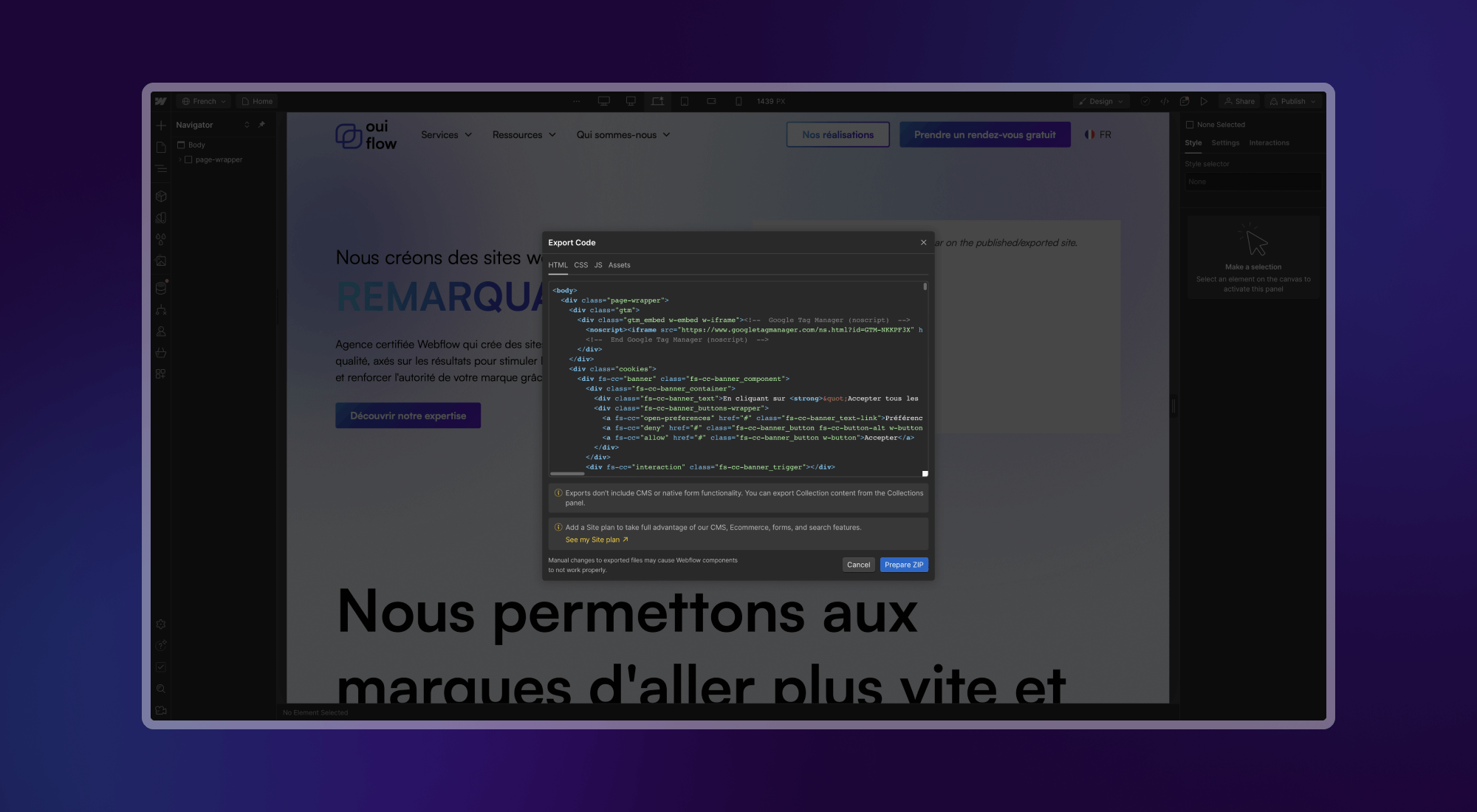 Illustration for the article How to export your Webflow site to HTML/CSS