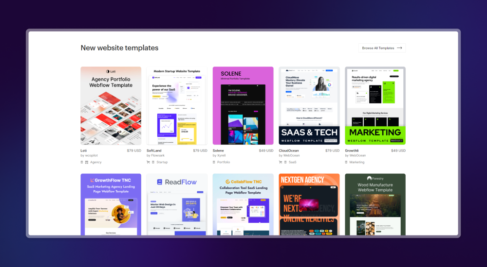 Templates de webflow