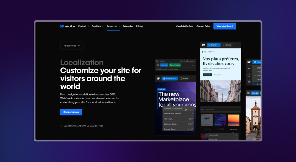 Webflow Localization visual