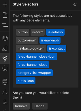 Illustration of the Style Selectors panel