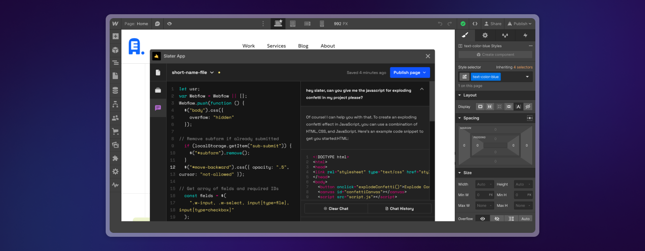Slater sur Webflow