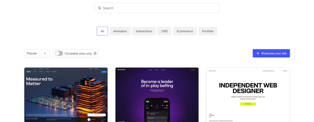 Webflow Showcase