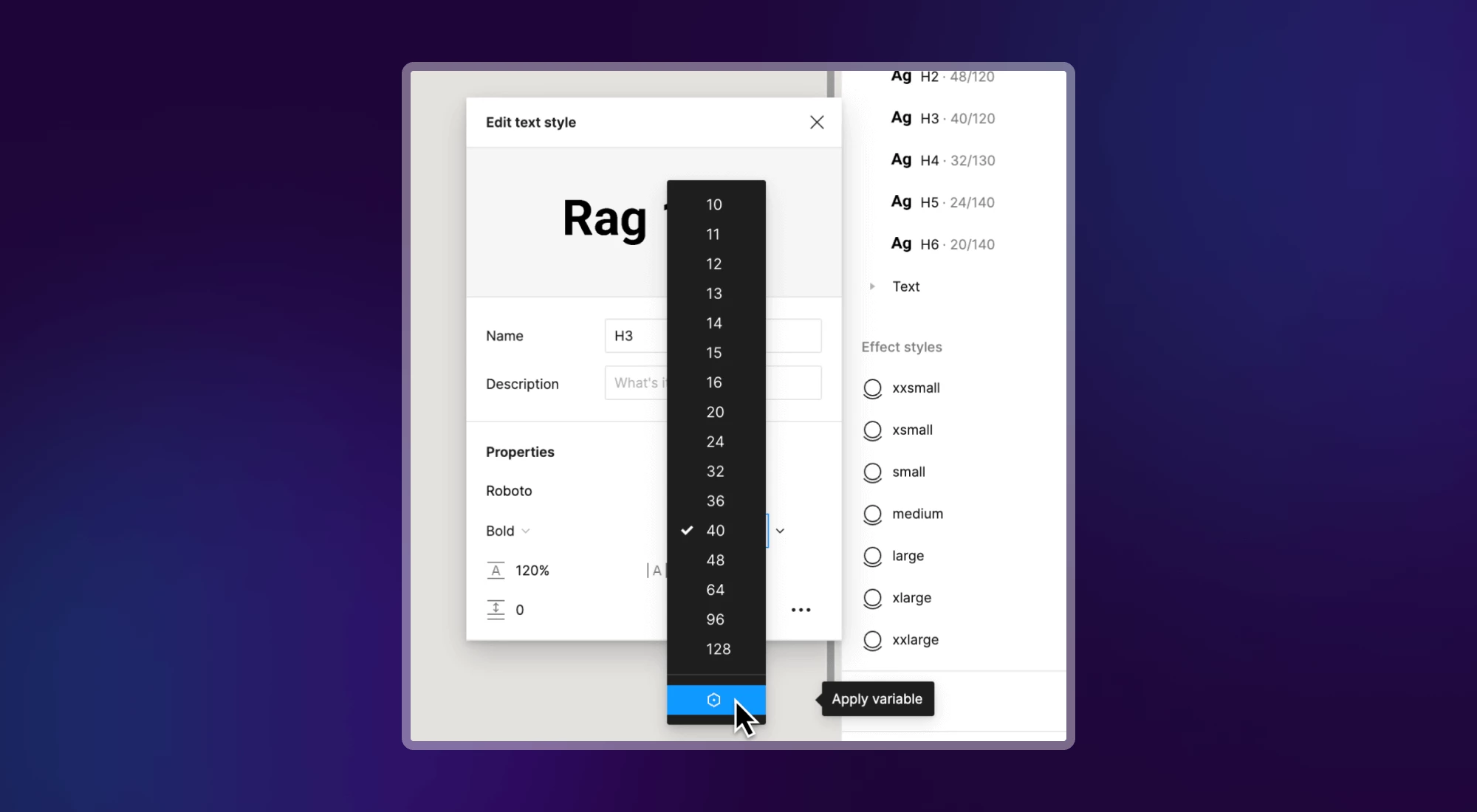 How to use font variables in Figma