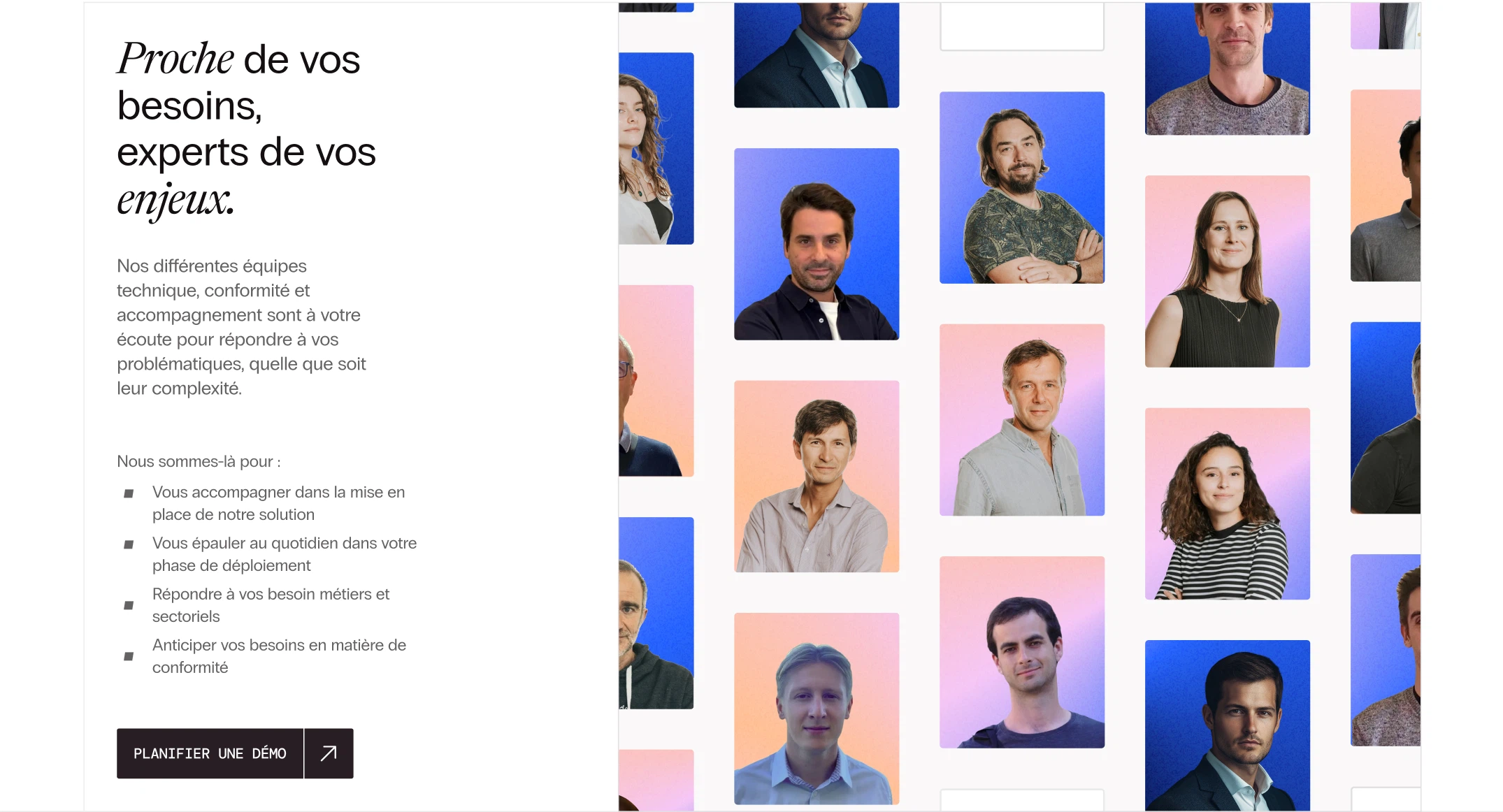 Section du site 1P6 réalisée sur Webflow