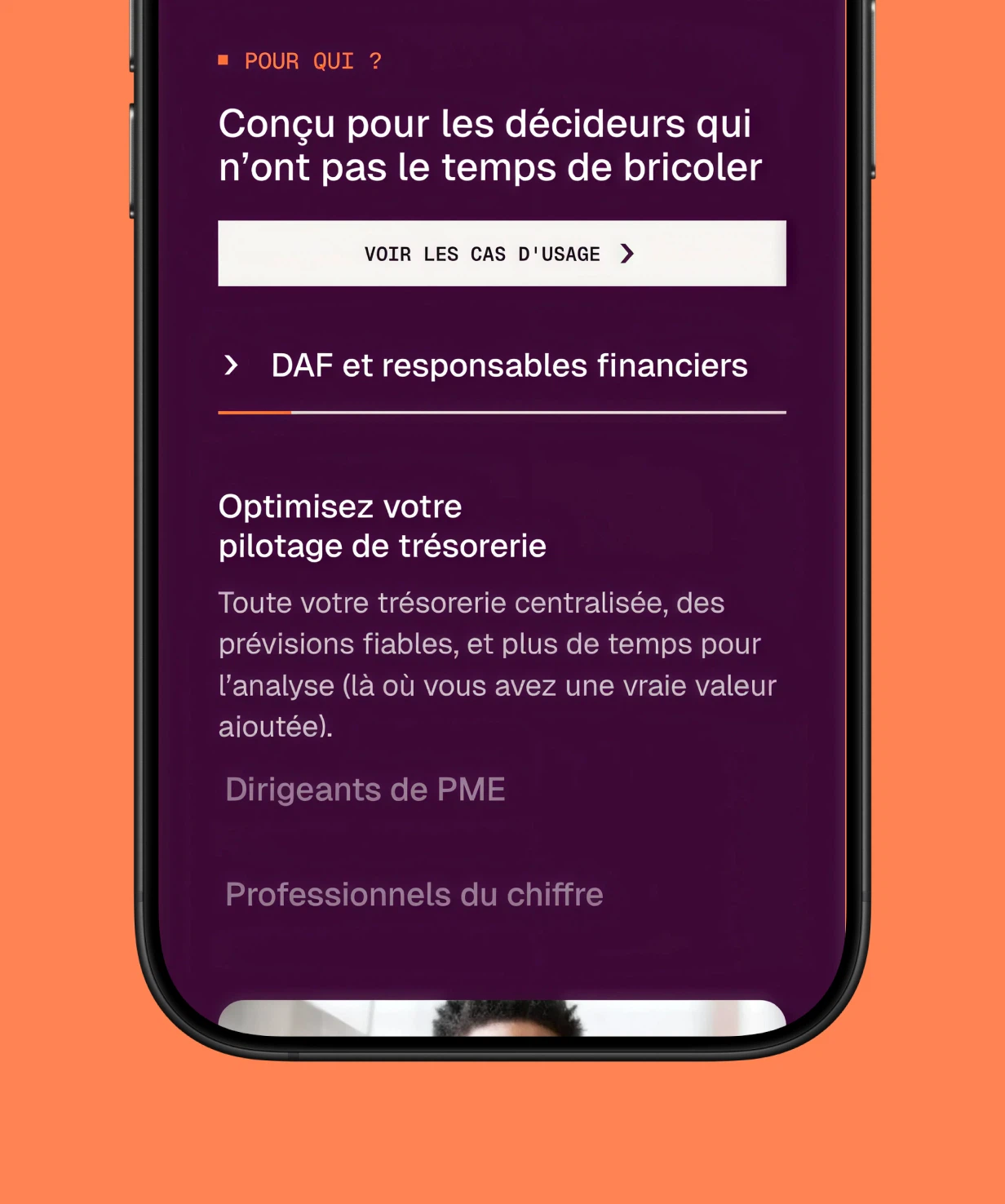 Autre page du site Okimia sur mobile