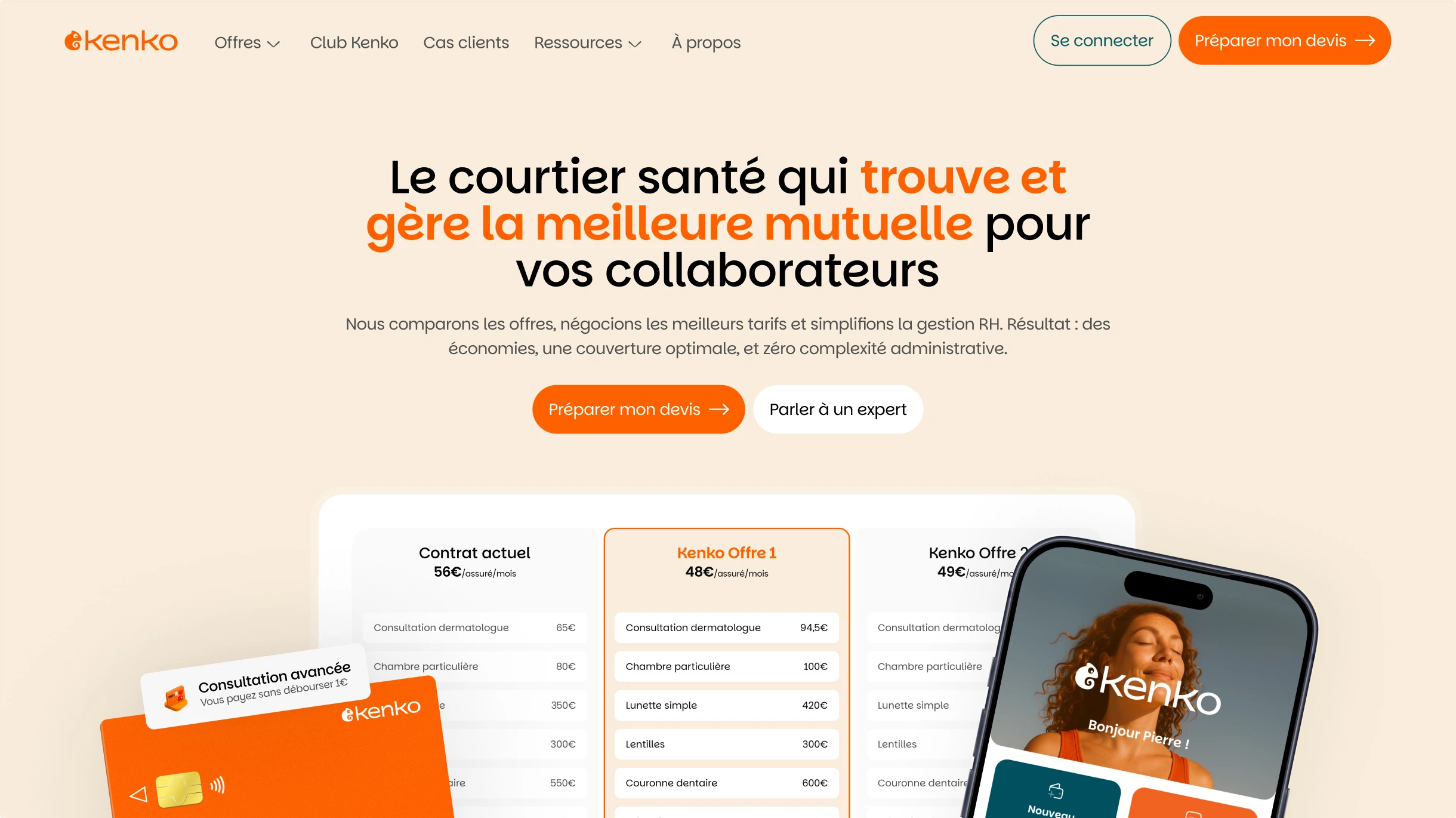 Aperçu du site Kenko réalisé par Ouiflow