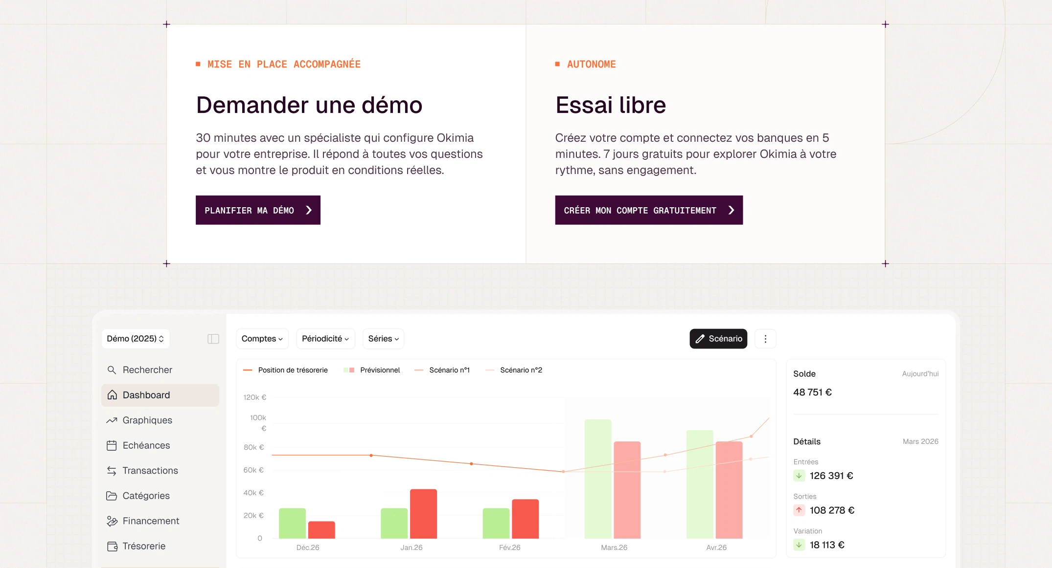 Page intérieure du site Okimia