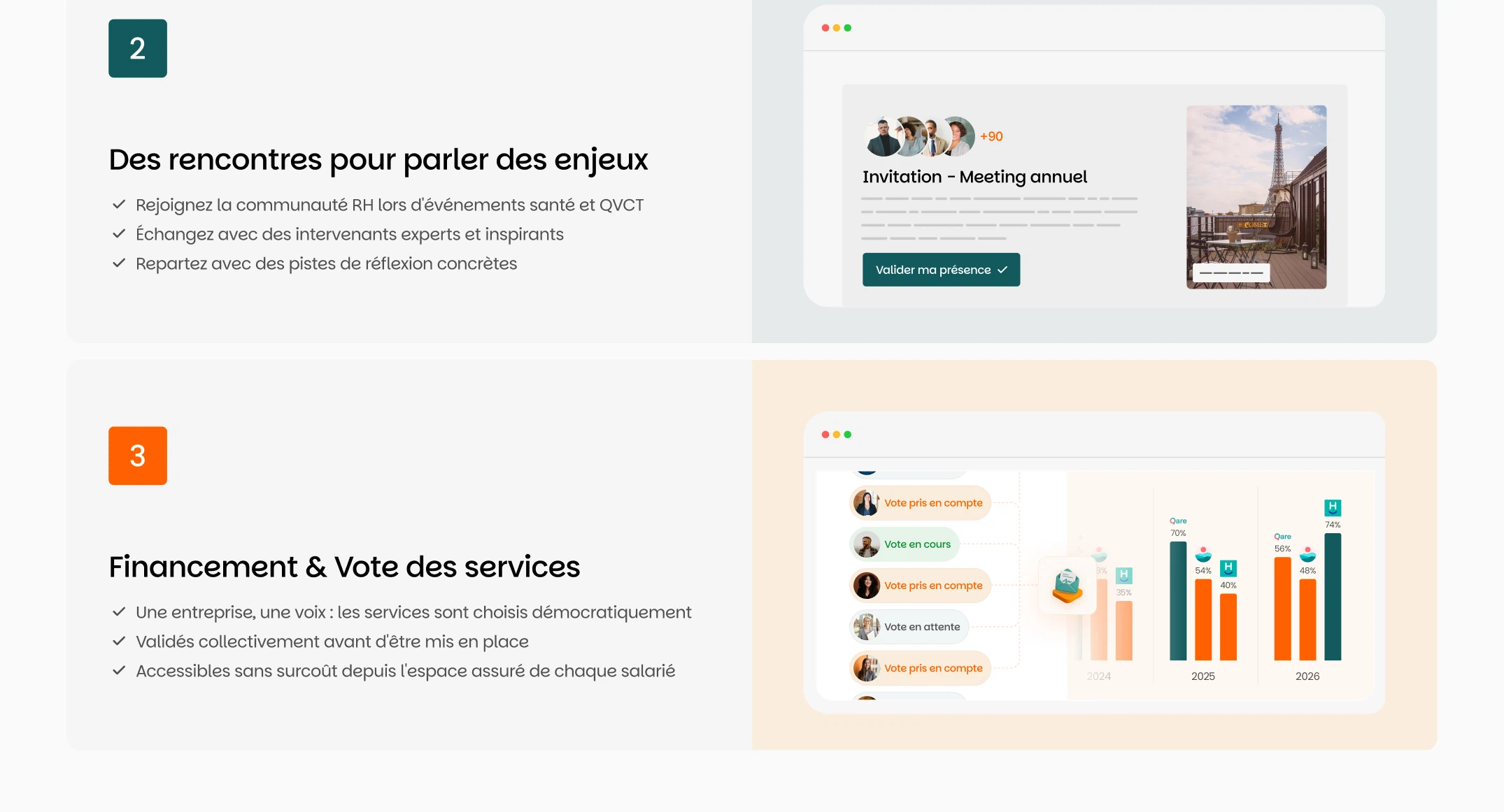 Section du site Kenko réalisée sur Webflow