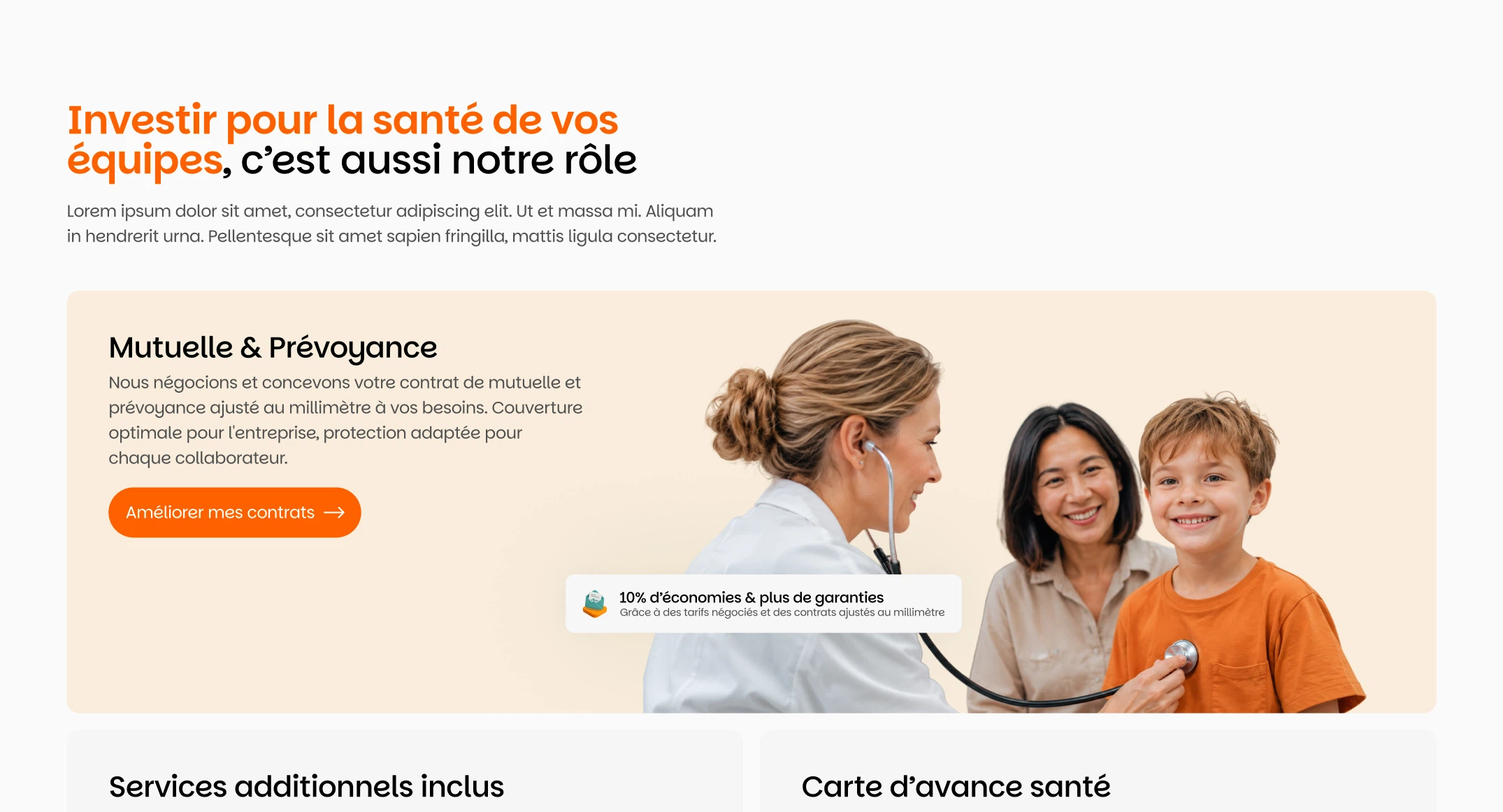 Page intérieure du site Kenko
