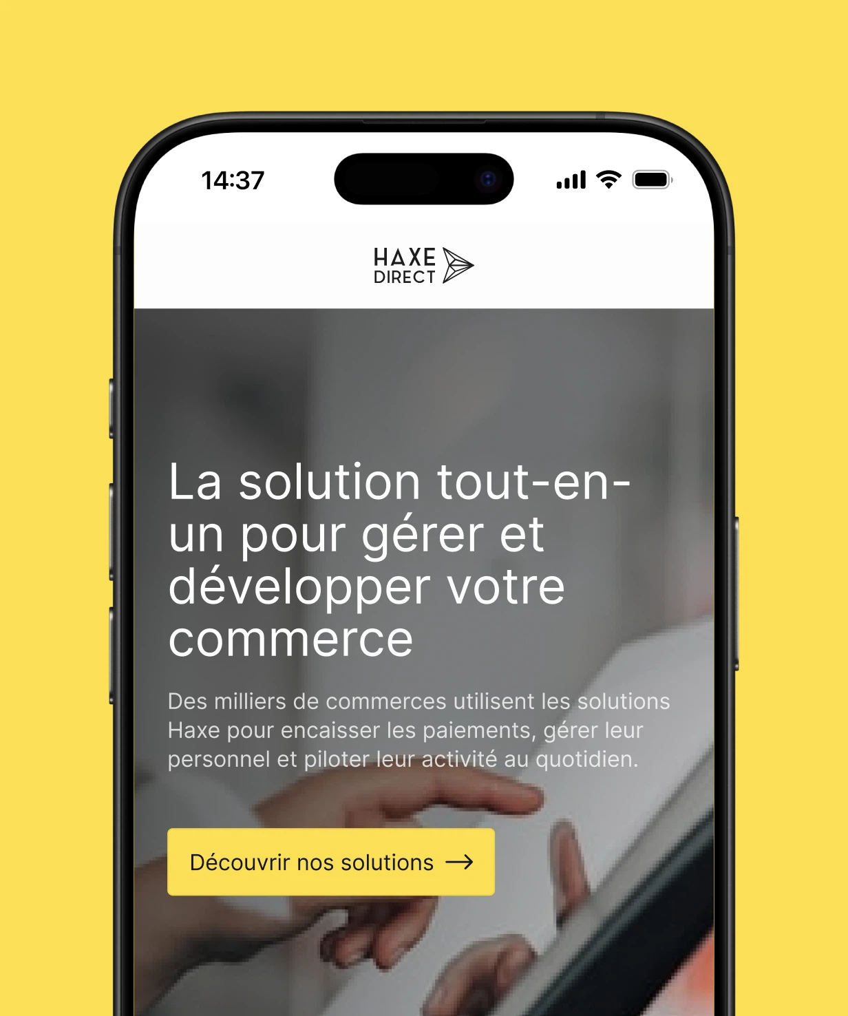 Site Haxe affiché sur mobile