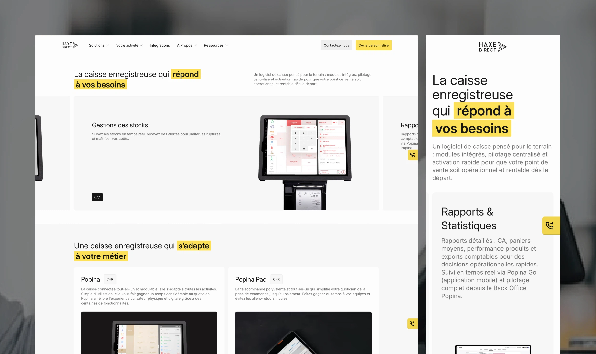 Vue d'ensemble des pages du site Haxe