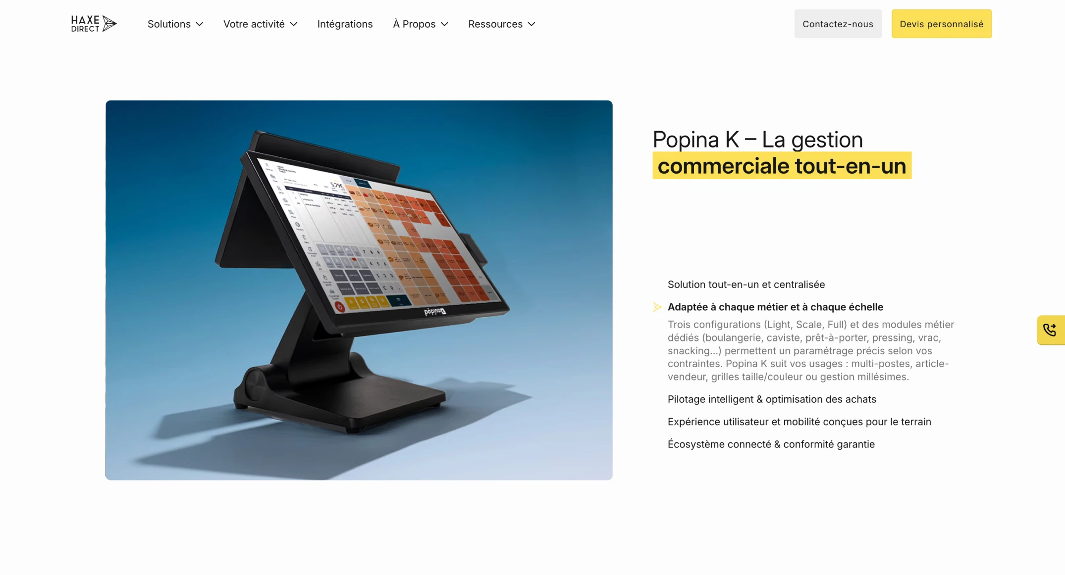 Autre section du site Haxe