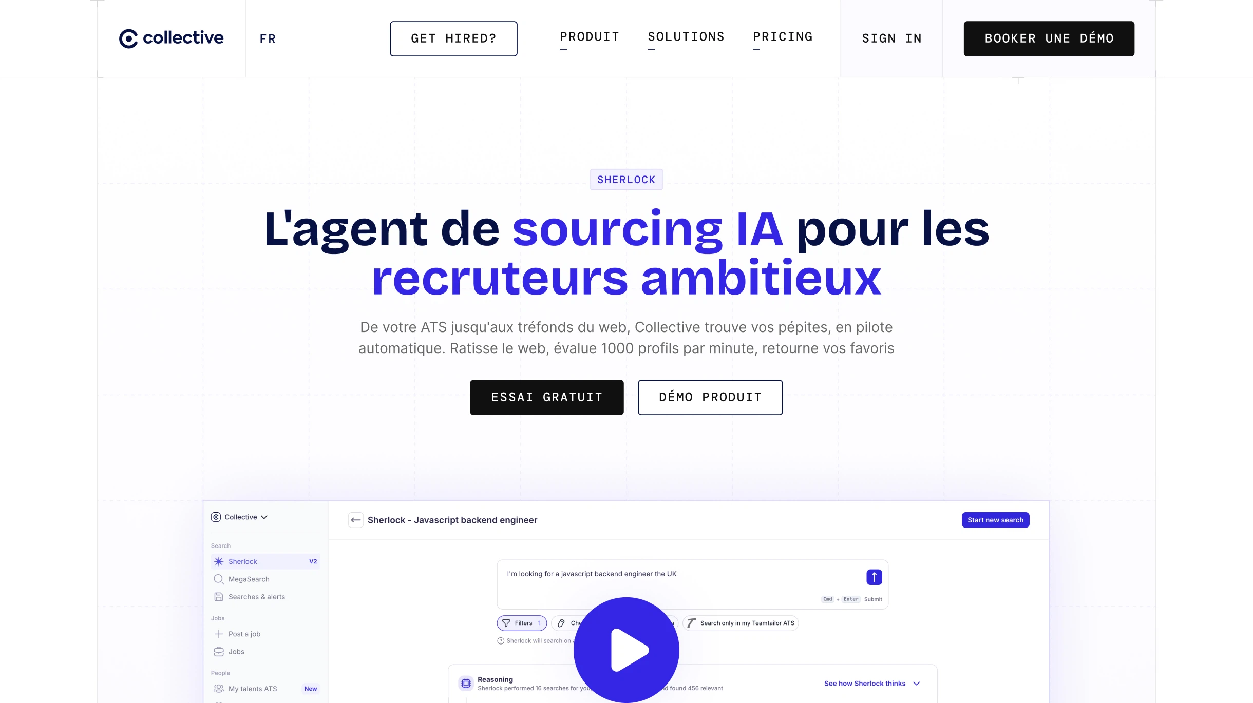 Aperçu du site Collective réalisé par Ouiflow