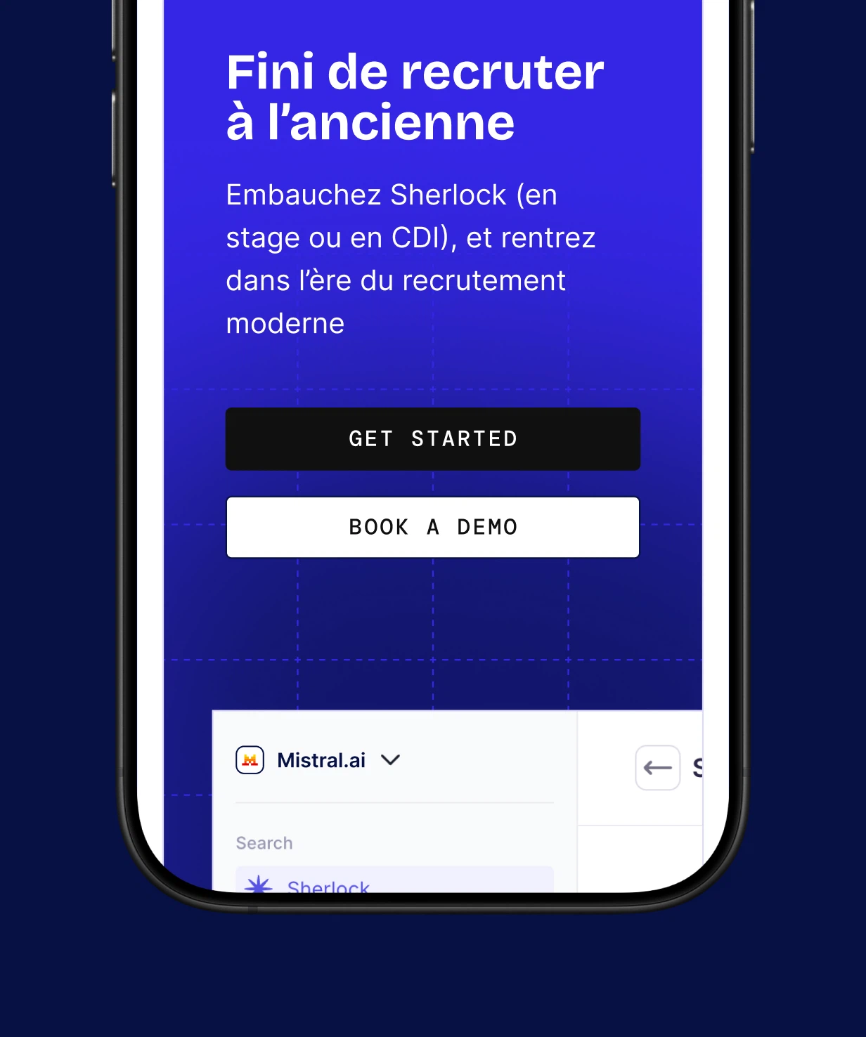 Autre page du site Collective sur mobile