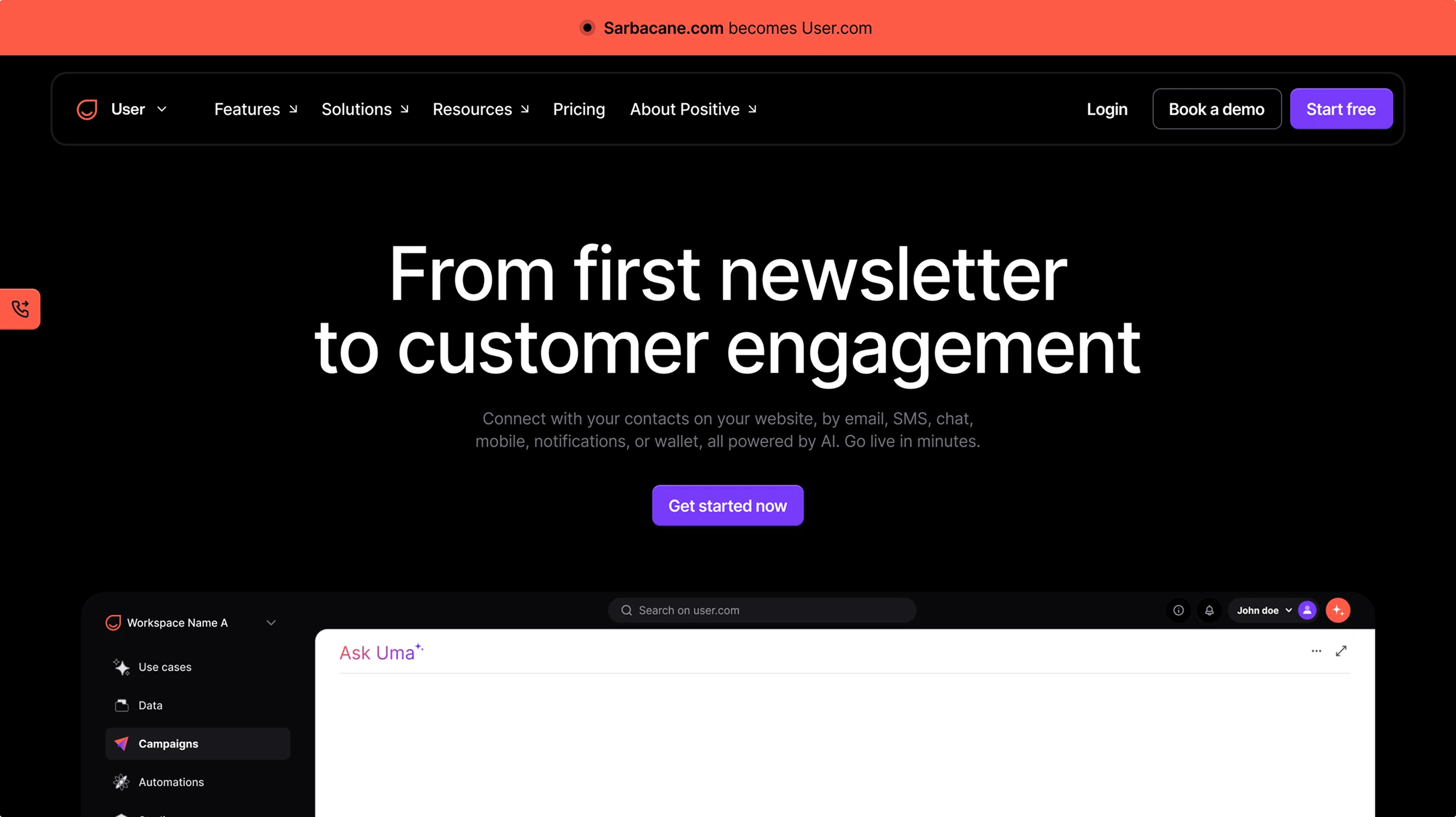Aperçu du site User.com réalisé par Ouiflow