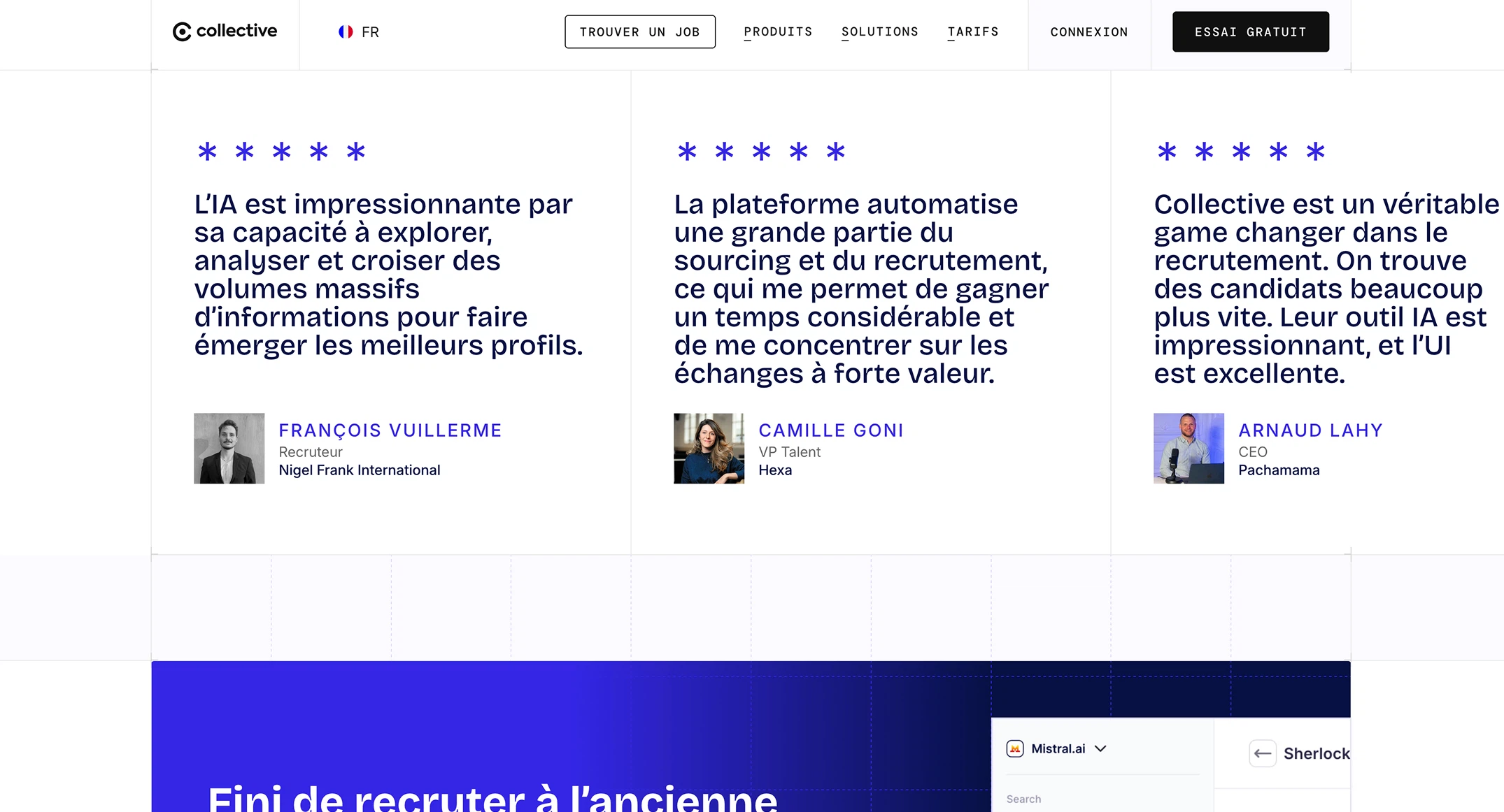 Autre section du site Collective