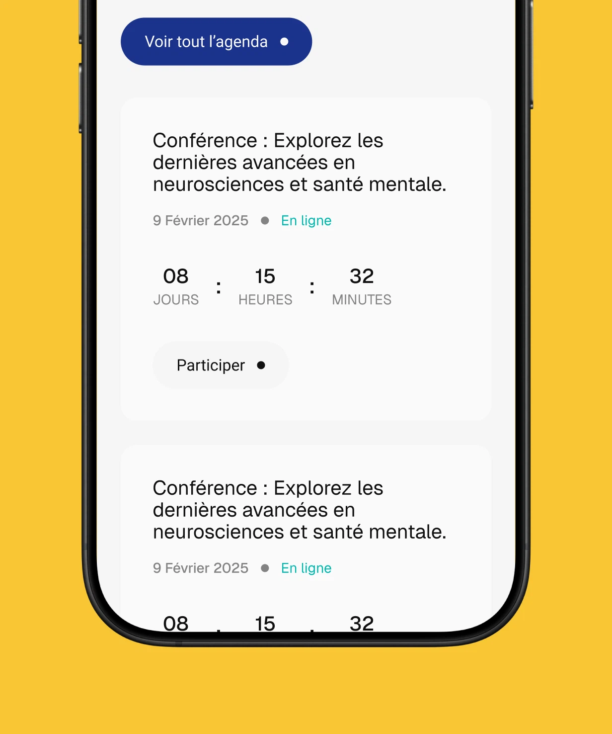 Autre page du site Brain & Mind sur mobile