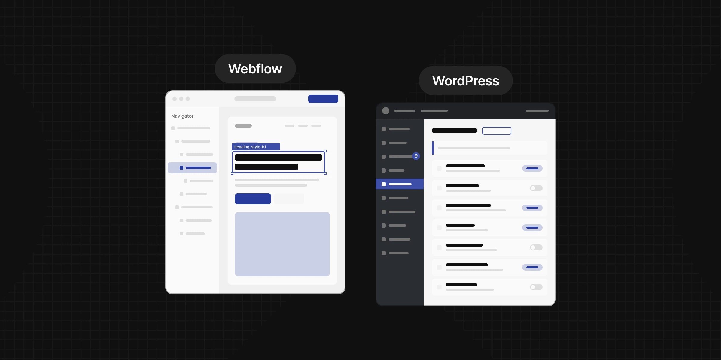 Illustration de l'article : Webflow vs WordPress en 2026